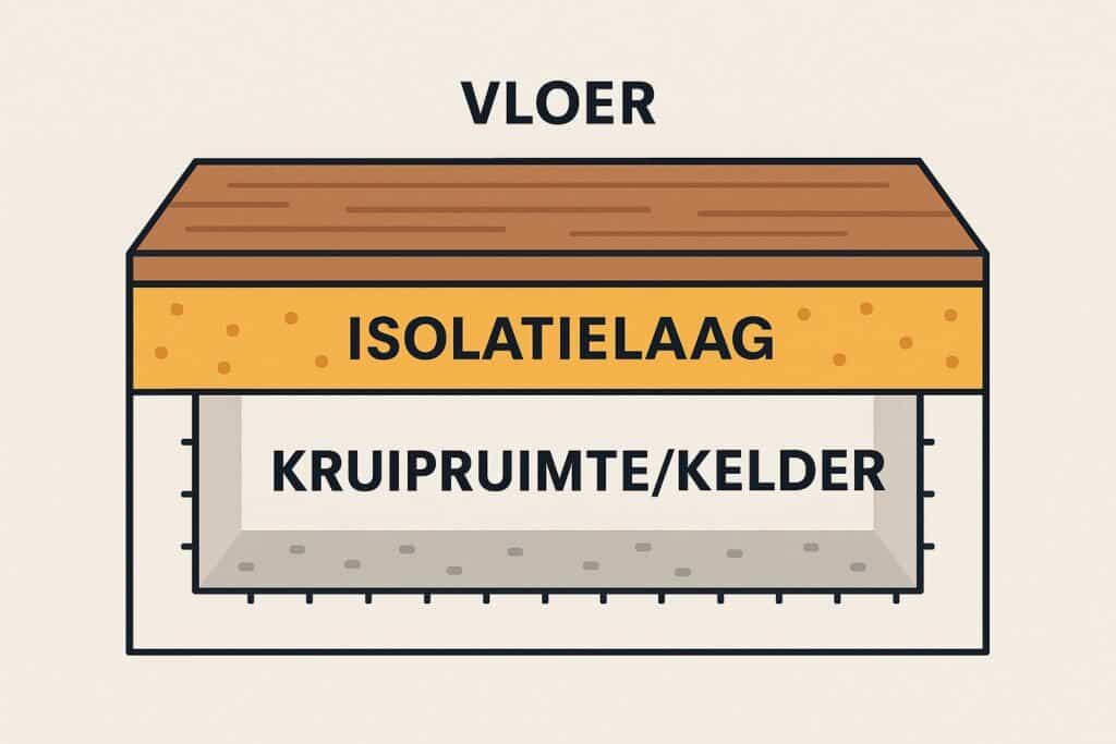 Vloerisolatie met kruipruimte / kelder